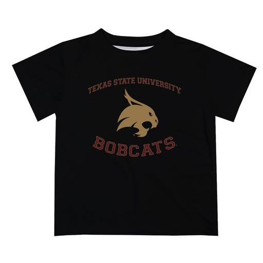 TXST Texas State Bobcats Vive La Fete Boys Game Day V1 Black Short Sleeve Tee Shirt