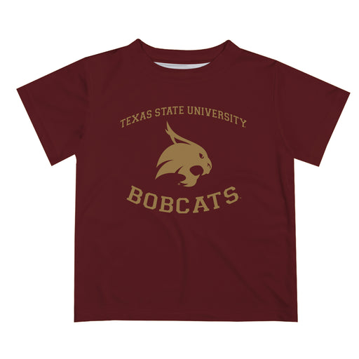 TXST Texas State Bobcats Vive La Fete Boys Game Day V1 Maroon Short Sleeve Tee Shirt