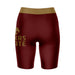 TXST Texas State Bobcats Vive La Fete Game Day Logo on Thigh and Waistband Maroon and Gold Women Bike Short 9 Inseam - Vive La Fête - Online Apparel Store