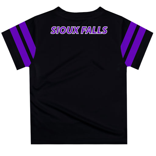 Sioux Falls Cougars USF Vive La Fete Boys Game Day Black Short Sleeve Tee with Stripes on Sleeves - Vive La Fête - Online Apparel Store