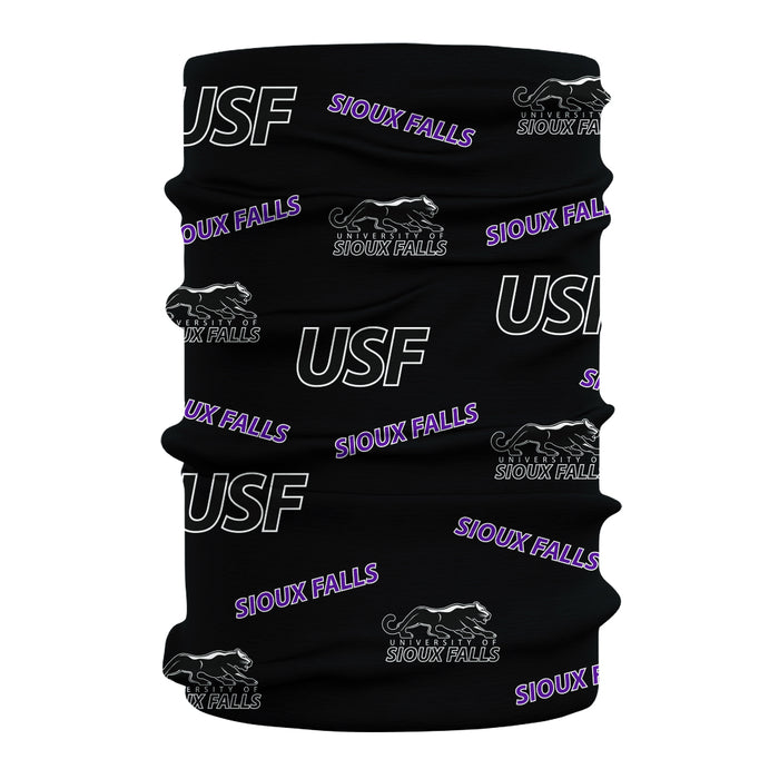 Sioux Falls Cougars USF Vive La Fete All Over Logo Game Day  Collegiate Face Cover Soft 4-Way Stretch Neck Gaiter - Vive La Fête - Online Apparel Store