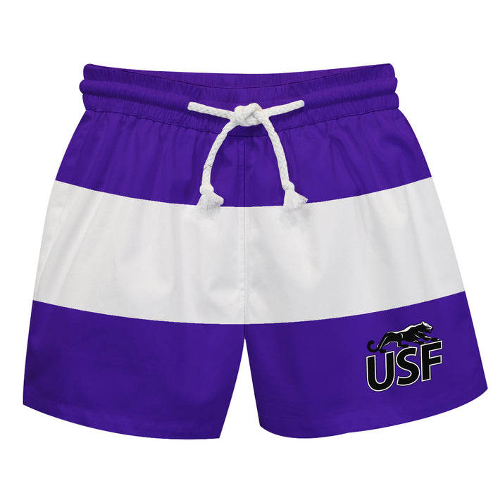 Sioux Falls Cougars Vive La Fete Purple White Stripes Swimtrunks V2