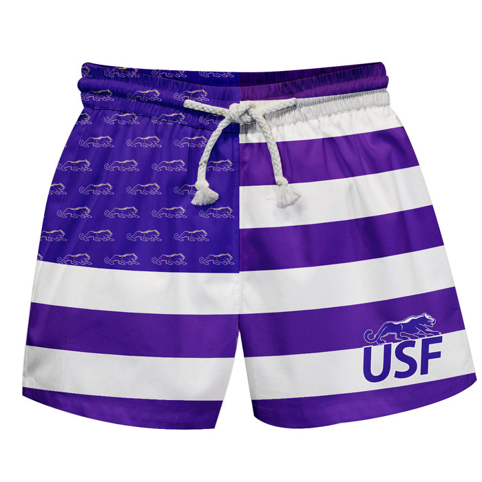 Sioux Falls Cougars Vive La Fete Game Day Purple White Flag Swimtrunks V1