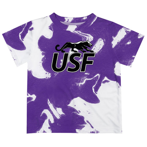 Sioux Falls Cougars USF Vive La Fete Marble Boys Game Day Purple Short Sleeve Tee
