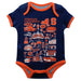 Syracuse Orange Hand Sketched Vive La Fete Impressions Artwork Infant Blue Short Sleeve Onesie Bodysuit