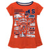 Syracuse Orange Hand Sketched Vive La Fete Impressions Artwork Orange Short Sleeve Top