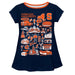 Syracuse Orange Hand Sketched Vive La Fete Impressions Artwork Blue Short Sleeve Top