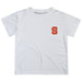 Syracuse Orange Hand Sketched Vive La Fete Impressions Artwork Boys White Short Sleeve Tee Shirt