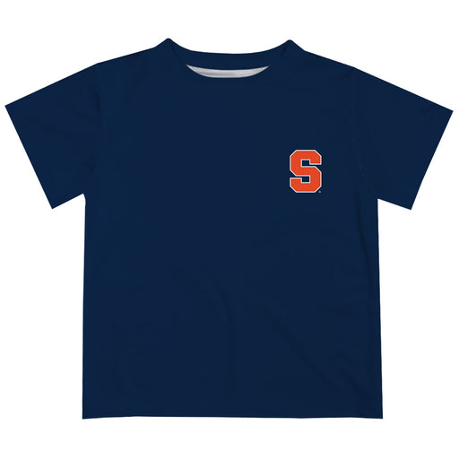 Syracuse Orange Hand Sketched Vive La Fete Impressions Artwork Boys Blue Short Sleeve Tee Shirt