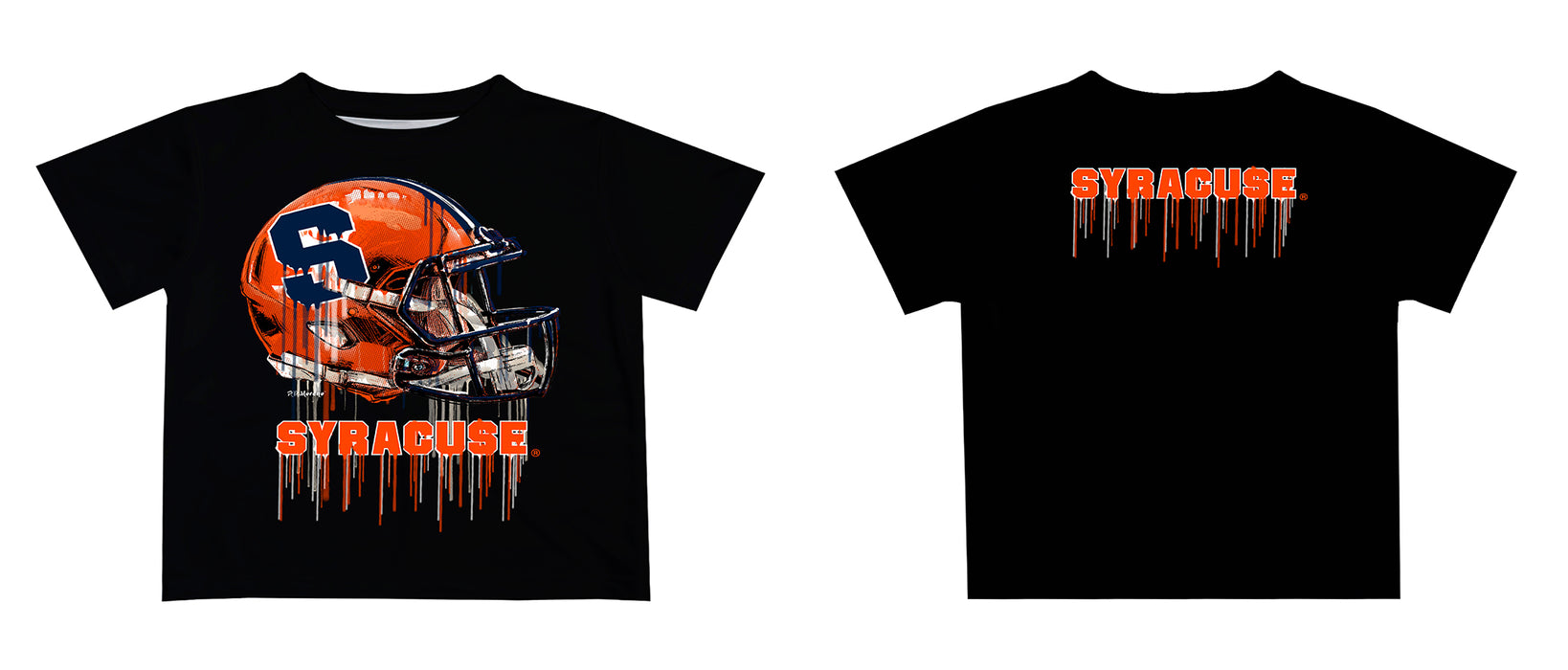 Syracuse Orange Original Dripping Football Helmet T-Shirt by Vive La Fete - Vive La Fête - Online Apparel Store