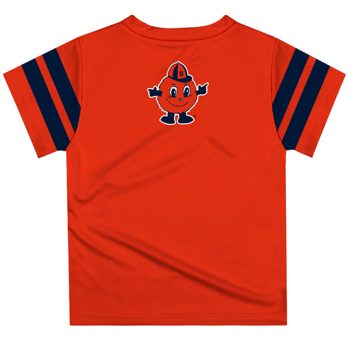 Syracuse Orange Vive La Fete Boys Game Day Orange Short Sleeve Tee with Stripes on Sleeves - Vive La Fête - Online Apparel Store