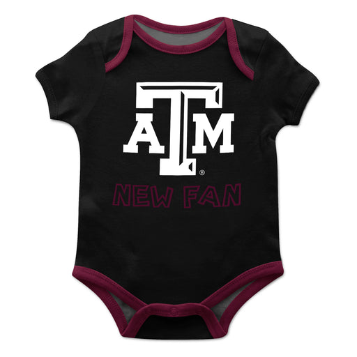 Texas A&M Solid Black Boys Onesie Short Sleeve - Vive La Fête - Online Apparel Store