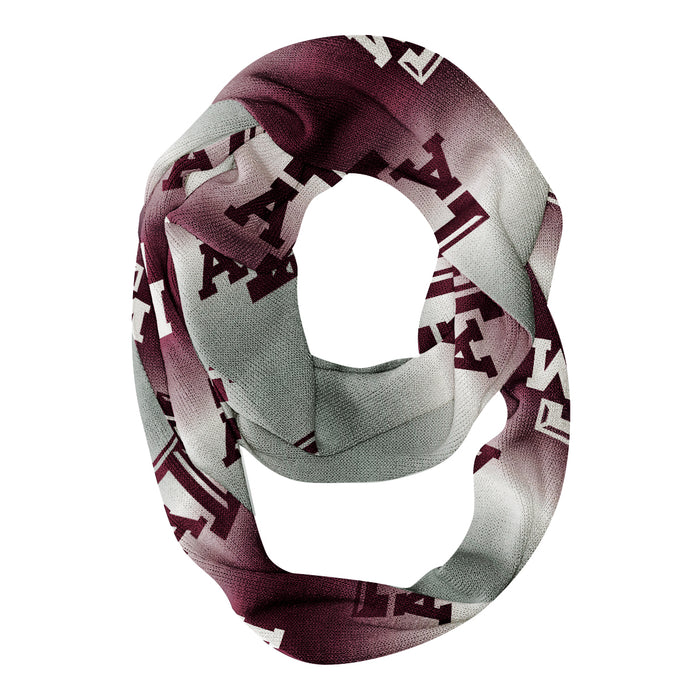 Texas AM Aggies Gray And Maroon Degrade Infinity Scarf