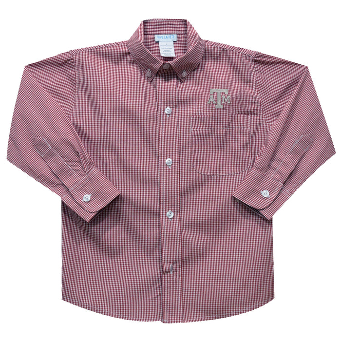 texas a&m long sleeve dress shirts Antigua Grey Flight Long Sleeve Button Up