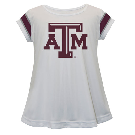 Texas AM Aggies White And Maroon Short Sleeve Laurie Top