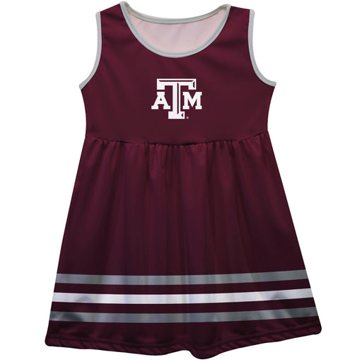 Texas AM Aggies Maroon Sleeveless Tank Dress With Gray Stripes - Vive La Fête - Online Apparel Store