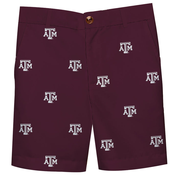 Texas AM Aggies All Over Maroon Print Structured Short - Vive La Fête - Online Apparel Store