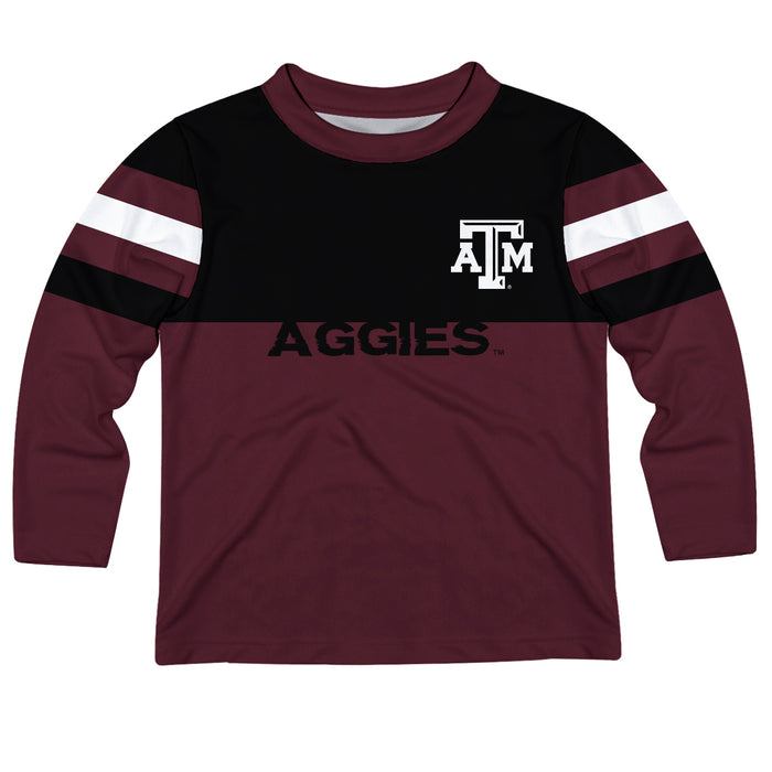 Texas AM Aggies Maroon And Black Long Sleeve Tee Shirt - Vive La Fête - Online Apparel Store