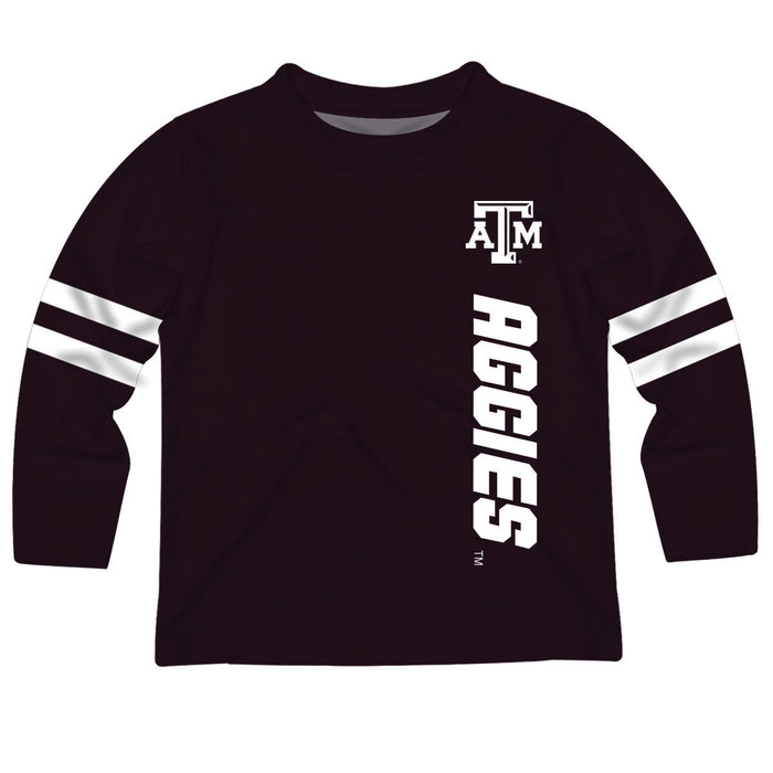 Texas AM Stripes Maroon Long Sleeve Tee Shirt - Vive La Fête - Online Apparel Store