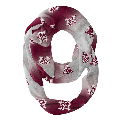 Texas A&M Aggies Vive La Fete All Over Logo Game Day Collegiate Women Ultra Soft Knit Infinity Scarf