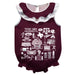 Texas A&M Aggies  Aggie Maroon Hand Sketched Vive La Fete Impressions Artwork Sleeveless Ruffle Onesie Bodysuit