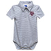 Texas A&M Aggies Embroidered Gray Stripe Knit Boys Polo Bodysuit