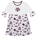 Texas A&M Aggies 3/4 Sleeve Solid White Repeat Print Hand Sketched Vive La Fete Impressions Artwork on Skirt