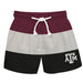 Texas A&M Aggies Vive La Fete Maroon White Black Stripes Swimtrunks V1