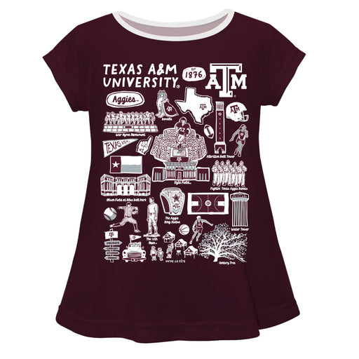 Texas A&M Aggies Vive La Fete Impressions Artwork Maroon Short Sleeve Top