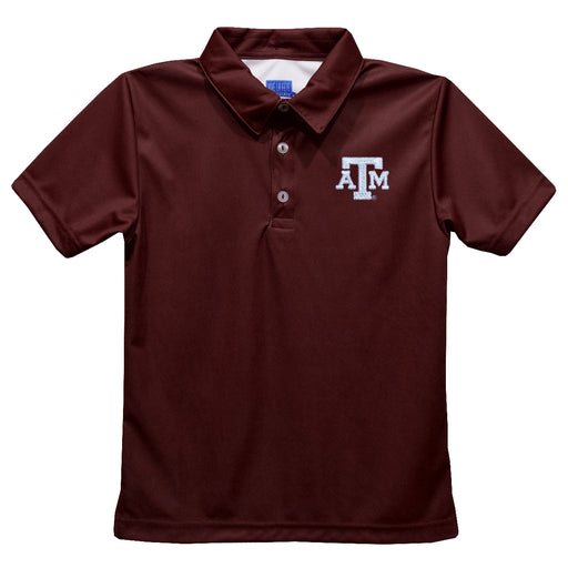Texas AM Aggies Embroidered Maroon Short Sleeve Polo Box Shirt