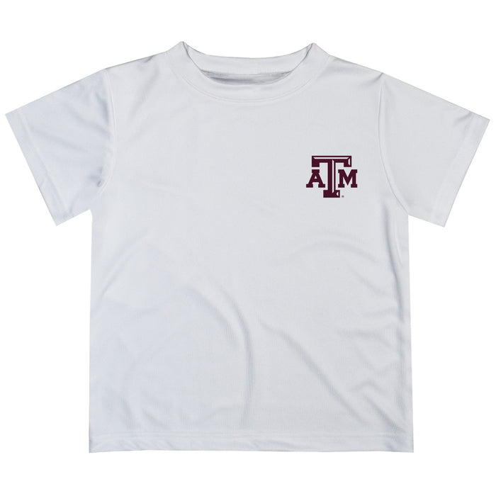 Texas A&M Aggies Hand Sketched Vive La Fete Impressions Artwork Boys White Short Sleeve Tee Shirt