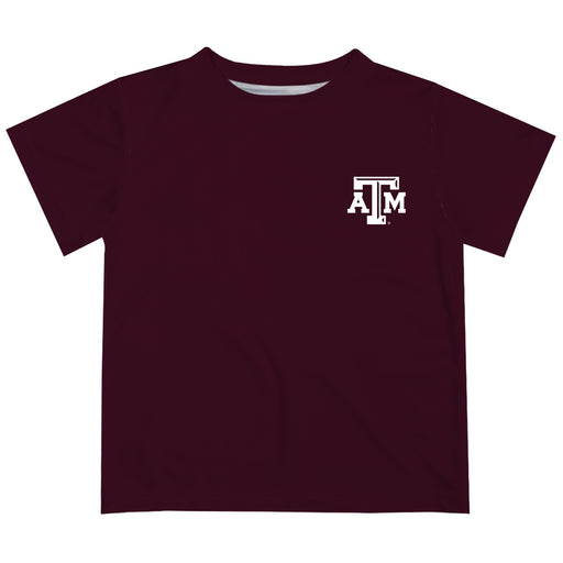 Texas A&M Aggies Hand Sketched Vive La Fete Impressions Artwork Boys Maroon Short Sleeve Tee Shirt
