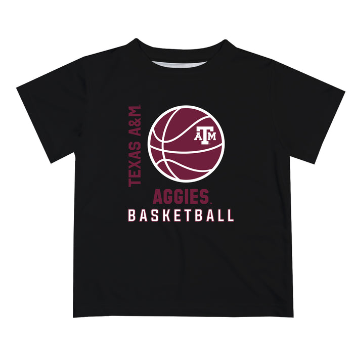 Texas A&M Aggies Vive La Fete Basketball V1 Black Short Sleeve Tee Shirt