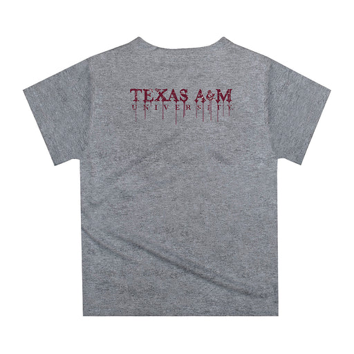 Texas A&M Aggies Original Dripping Basketball Heather Gray T-Shirt by Vive La Fete - Vive La Fête - Online Apparel Store
