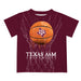 Texas A&M Aggies Original Dripping Basketball Maroon T-Shirt by Vive La Fete