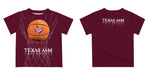 Texas A&M Aggies Original Dripping Basketball Maroon T-Shirt by Vive La Fete - Vive La Fête - Online Apparel Store