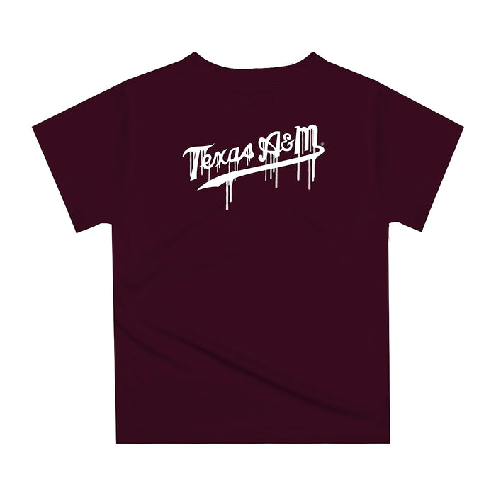 Texas A&M Aggies Original Dripping Baseball Helmet Maroon T-Shirt by Vive La Fete - Vive La Fête - Online Apparel Store