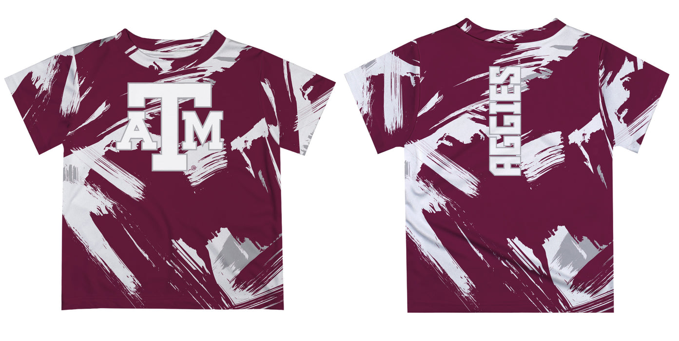 Texas A&M Aggies Vive La Fete Boys Game Day Maroon Short Sleeve Tee Paint Brush - Vive La Fête - Online Apparel Store