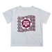 Texas A&M Aggies Vive La Fete  White Art V1 Short Sleeve Tee Shirt