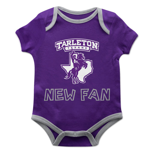 Tarleton State University Vive La Fete Infant Game Day Purple Short Sleeve Onesie New Fan Logo and Mascot Bodysuit