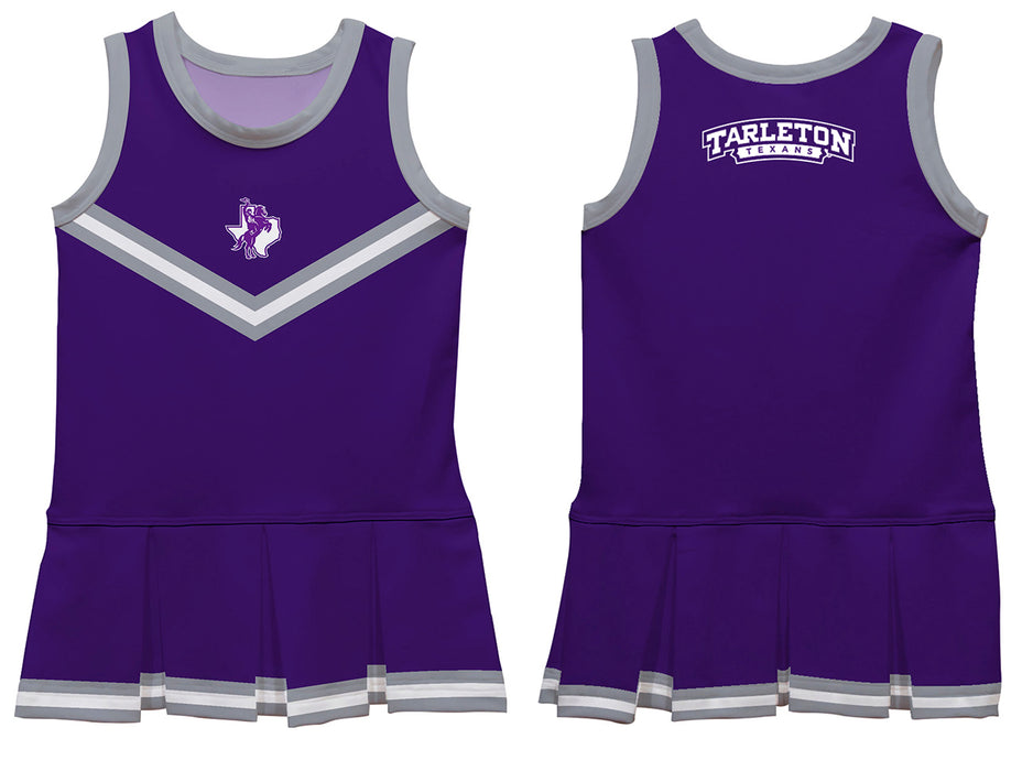 Tarleton State University Vive La Fete Game Day Purple Sleeveless Youth Cheerleader Dress - Vive La Fête - Online Apparel Store