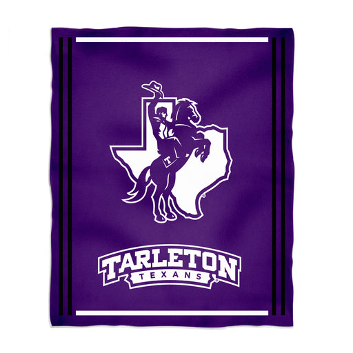 Tarleton State University Vive La Fete Kids Game Day Purple Plush Soft Minky Blanket 36 x 48 Mascot