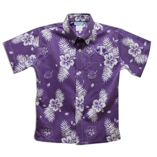 Tarleton State University Purple Hawaiian Short Sleeve Button Down Shirt