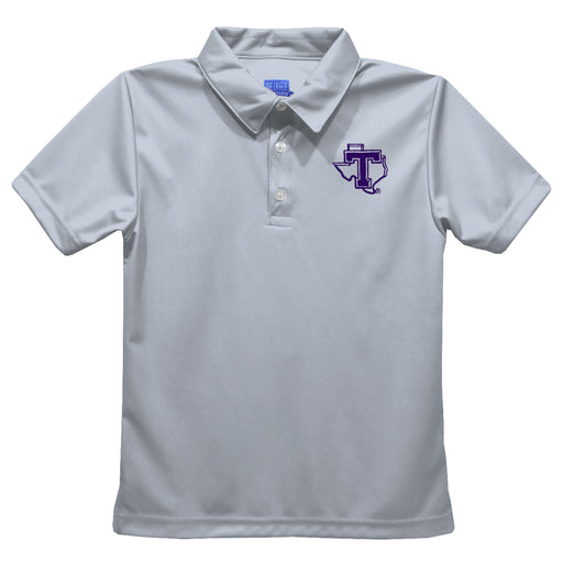 Tarleton State University Embroidered Gray Short Sleeve Polo Box Shirt