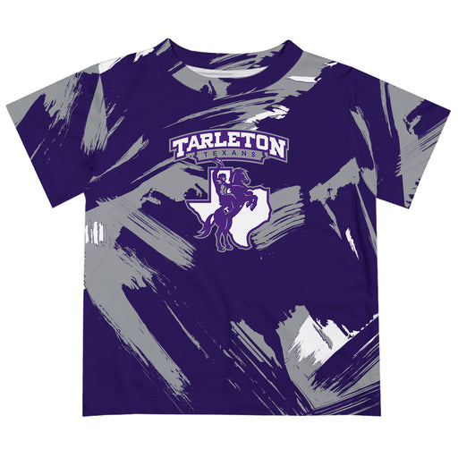 Tarleton State University Vive La Fete Boys Game Day Purple Short Sleeve Tee Paint Brush