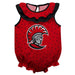 Tampa Spartans Swirls Red Sleeveless Ruffle Onesie Logo Bodysuit