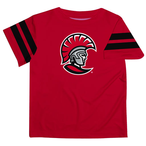 Tampa Spartans Vive La Fete Boys Game Day Red Short Sleeve Tee with Stripes on Sleeves - Vive La Fête - Online Apparel Store