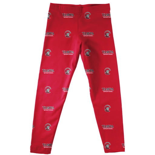 Tampa Spartans Vive La Fete Girls Game Day All Over Logo Elastic Waist Classic Play Red Leggings Tights - Vive La Fête - Online Apparel Store