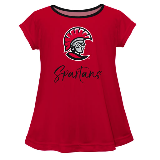 Tampa Spartans Vive La Fete Girls Game Day Short Sleeve Red Top with School Mascot and Name - Vive La Fête - Online Apparel Store