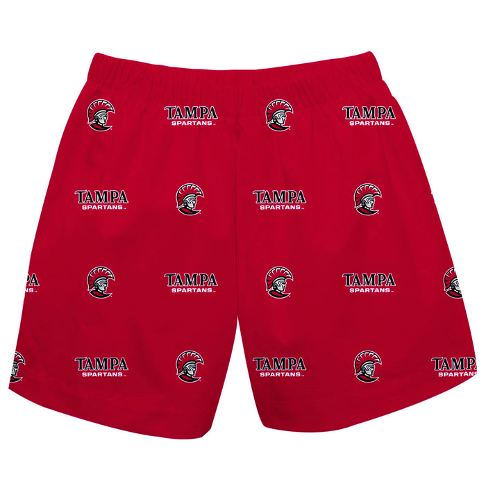 Tampa Spartans Vive La Fete Boys Game Day All Over Logo Elastic Waist Classic Play Red Pull On Short - Vive La Fête - Online Apparel Store